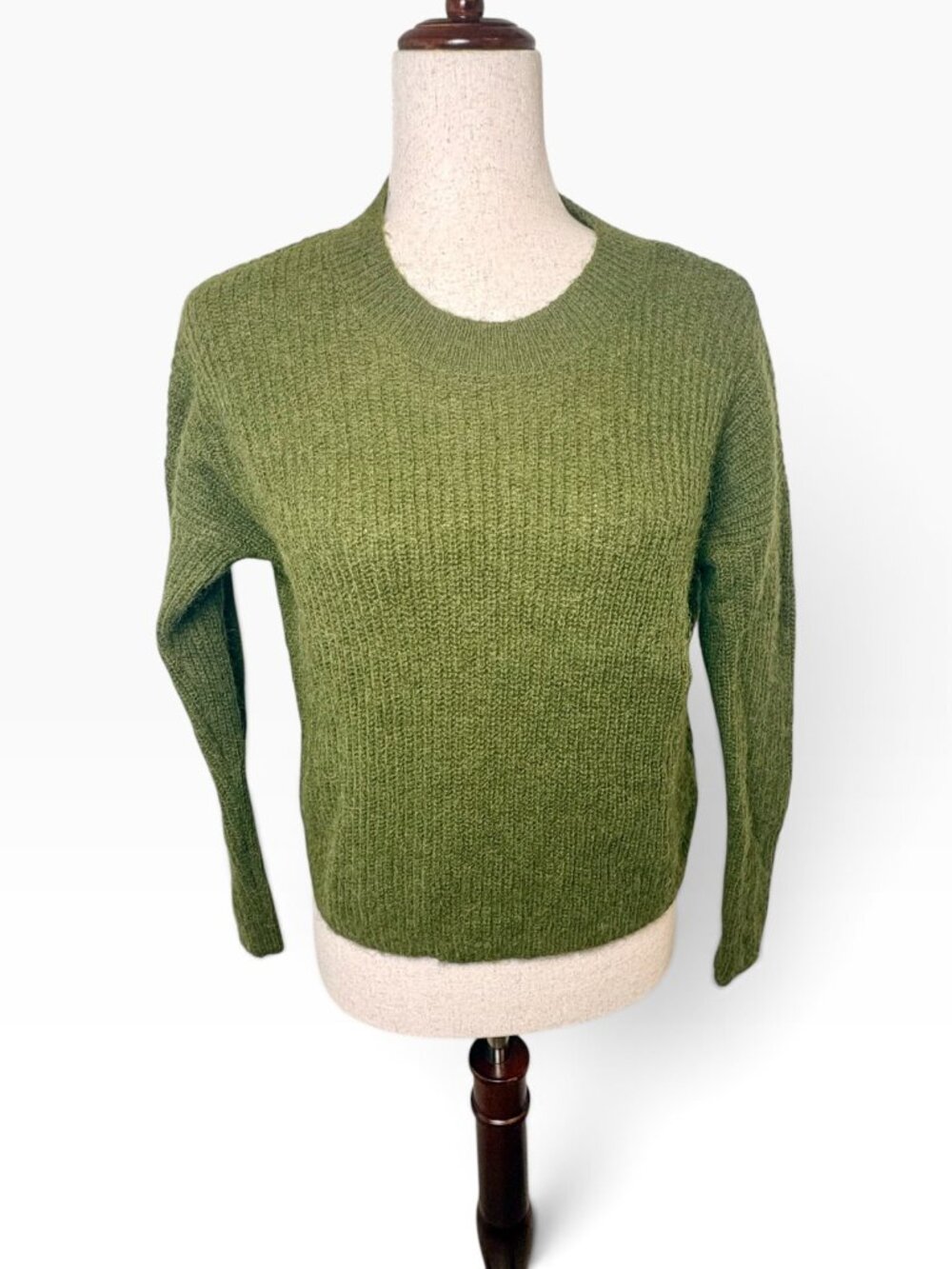 Madewell Olive Green Alpaca Blend Crewneck Sweater Size Extra Small
